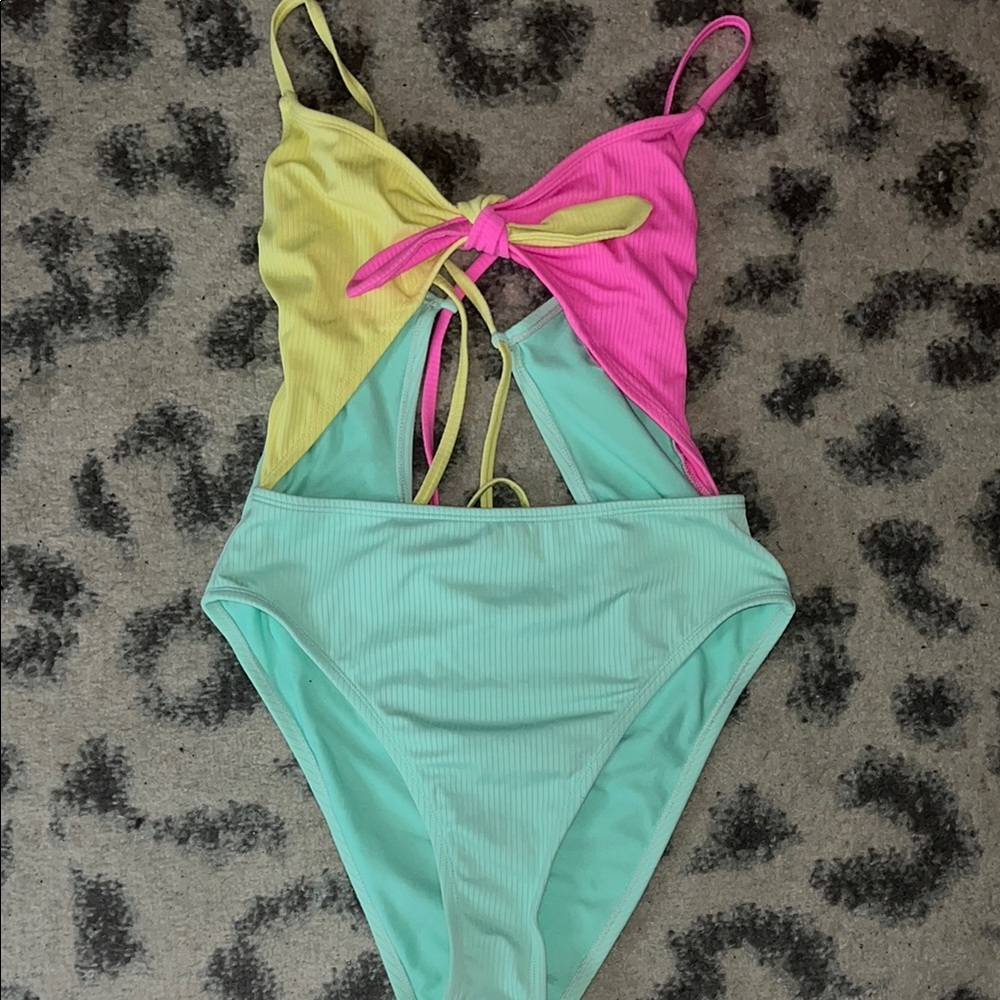 Colorful Cutout Swimsuit